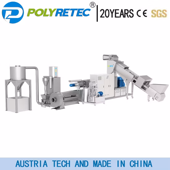 Pet/PP/PE/ Agricultural Film/Woven Bag/Bottle Flakes /Lumps/Board / Pipes Plastic Recycling Washing Pelletizing Machine