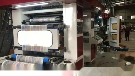 Machine d'impression flexo à tambour central 4 couleurs pour film plastique